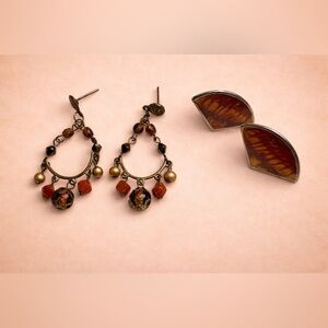 Bohemian Earth Tone Earring Collection – 2 Pairs